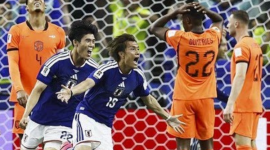 Foto: Pemain Jepang merayakan gol penyama kedudukan saat menghadapi Belanda pada laga Grup F Piala Dunia 2026 di Dallas Stadium, Senin (15/6/2026). (Istimewa)